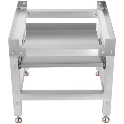 Pesukoneen ja kuivausrummun jalusta alumiiniseoksesta ulosvedettävällä tarjottimella säädettävillä jaloilla