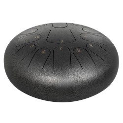 Teräskielirumpu teräs titaani seos 12 tuumainen 13 sävelinen C duuri tummanharmaa sisältää kapulat telineen ja pehmustetun