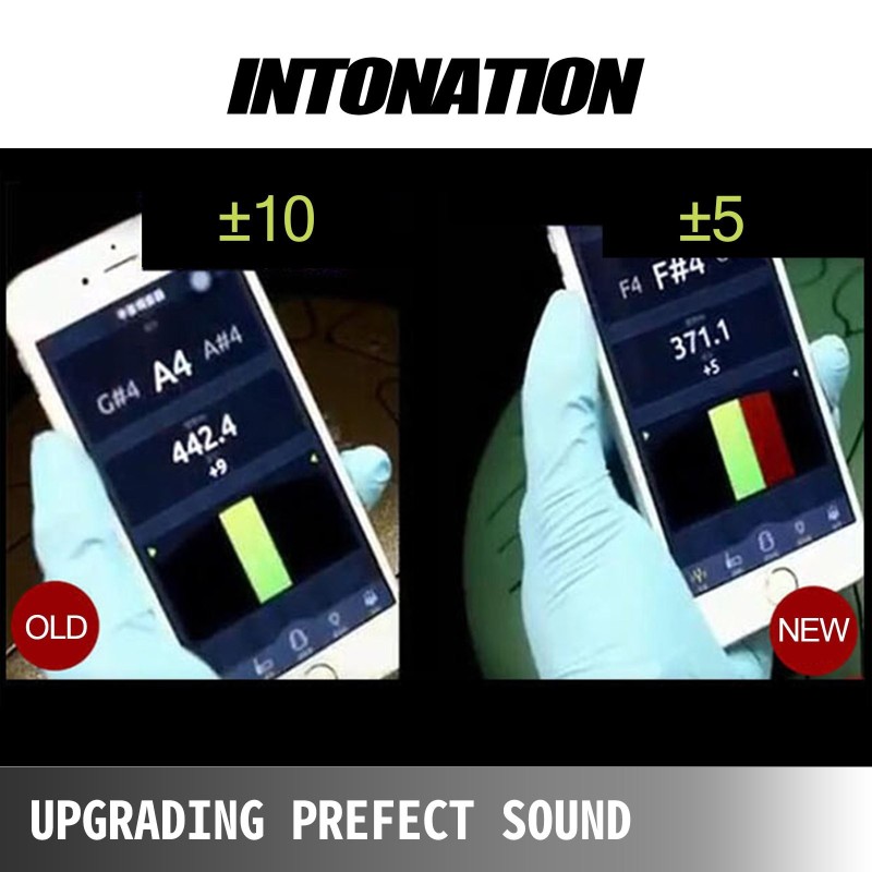 Teräskielirumpu teräs-titaani-seos 12-tuumainen 13-sävelinen C-duuri tummanharmaa sisältää kapulat telineen ja pehmustetun