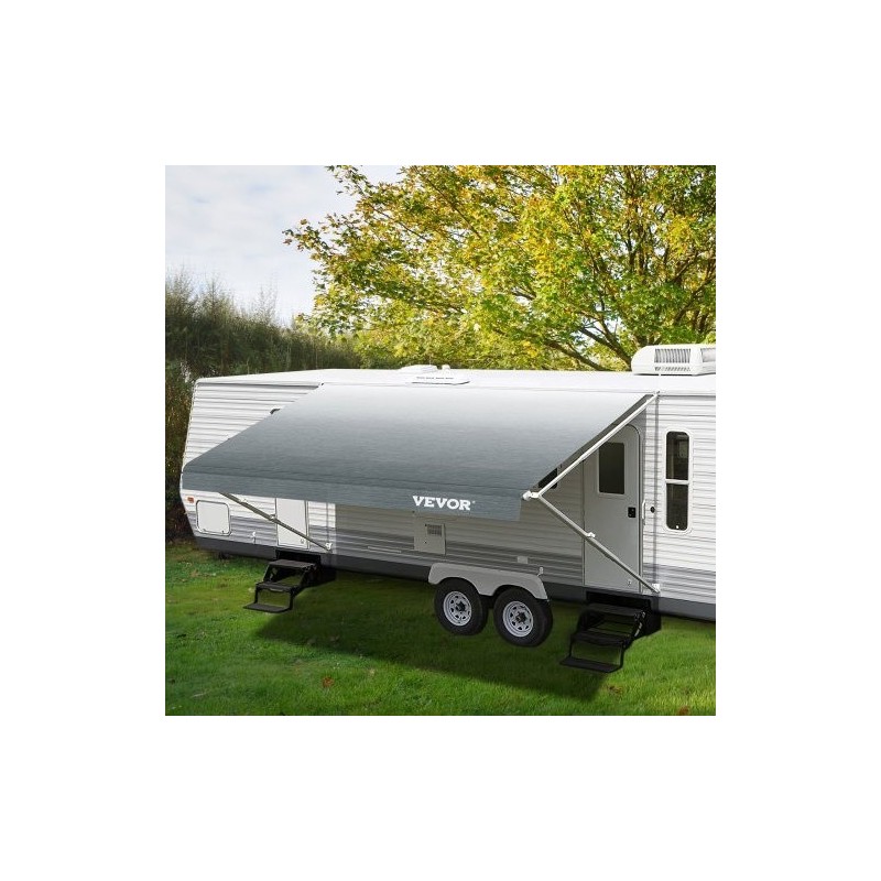 Vaihtomarkiisikangas matkailuautoon 15oz vinyylikangas 433x240 cm harmaa liukuväri