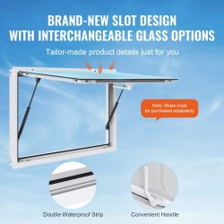 Tarjoiluikkuna alumiiniseos 1220×915 mm ruokarekkoihin 85° avautuma kiinteällä markiisiovella