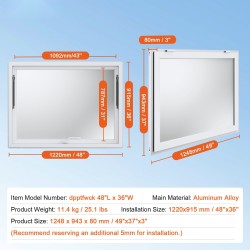 Tarjoiluikkuna alumiiniseos 1220×915 mm ruokarekkoihin 85° avautuma kiinteällä markiisiovella