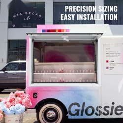 Myyntiluukku ruokavaunuille ja myyntikojuille 915x610 millimetriä alumiiniseosrunko avautuu 85 astetta