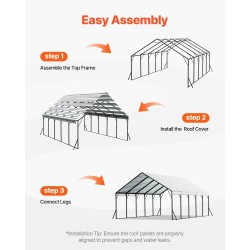 Metallinen autokatos 5,8×7,45×3,77m teräsrunko polyeteenikate irrotettavat sivuseinät