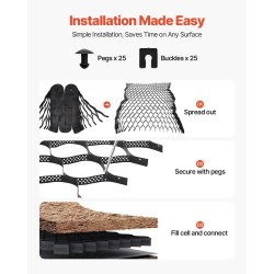 Tukiritilä soralle ja nurmikolle 50 mm syvyydellä 10000 x 3000 mm