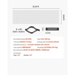 Tukiritilä soralle ja nurmikolle 50 mm syvyydellä 10000 x 3000 mm