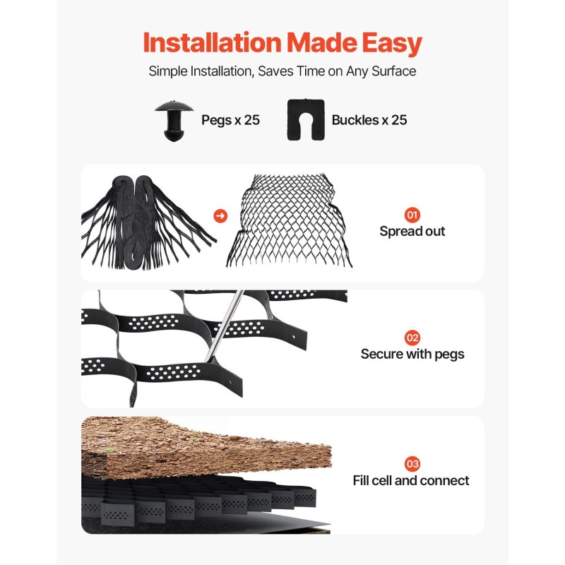 soraritilä 50 mm syvä 5000×1980 mm läpäisevä ajoteille ja pihoille