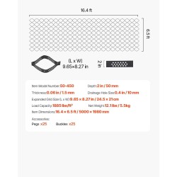 soraritilä 50 mm syvä 5000×1980 mm läpäisevä ajoteille ja pihoille