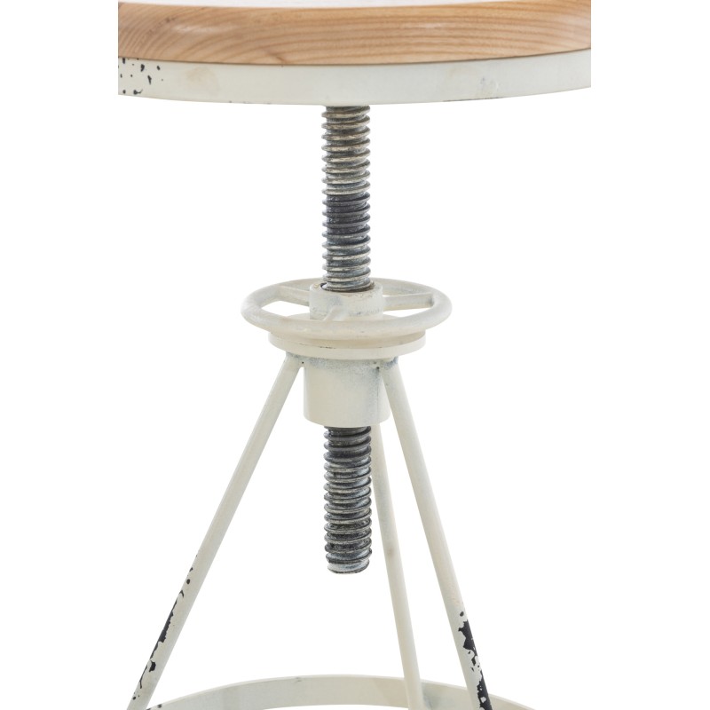 Teollinen baarijakkara säädettävällä korkeudella ja puuistuimella