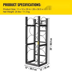 Hiiliteräksinen kylmäainesäiliöteline 5 paikkaa 2 suurta 3 pientä 895x319x92 mm