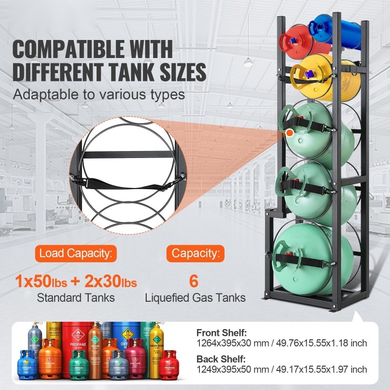 Sylinteriteline A3-hiiliteräs 395×330×1265 mm 6 nestekaasutankille Freonille hapelle typelle