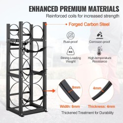 Sylinteriteline hiiliterästä 325×330×928 mm kolmitasoinen 5 säiliölle jauhemaalattu