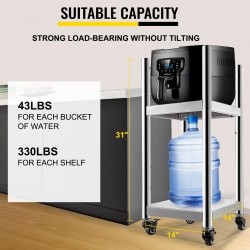 Riisinlämmittimen jalusta ruostumatonta terästä 35,6 x 35,6 cm pyörillä ja kahdella hyllyllä