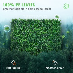 Keinotekoiset puksipensaspaneelit 100 % polyeteeni 50,8x50,8 cm 12 kpl