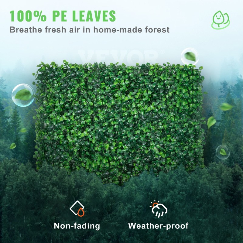 Keinotekoinen puksipuupaneelisetti 24 kpl 50x50 cm polyeteeni vihreä sisä ja ulkokäyttö