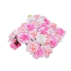 3D kukkaseinäpaneelit PE muovi 12 kpl 38 x 38 cm vaaleanpunainen juhliin