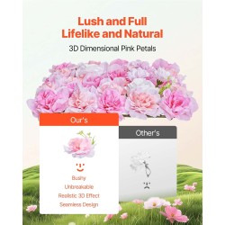 3D-kukkaseinäpaneelit PE-muovi 12 kpl 38 x 38 cm vaaleanpunainen juhliin