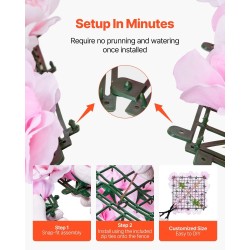 3D-kukkaseinäpaneelit PE-muovi 12 kpl 38 x 38 cm vaaleanpunainen juhliin