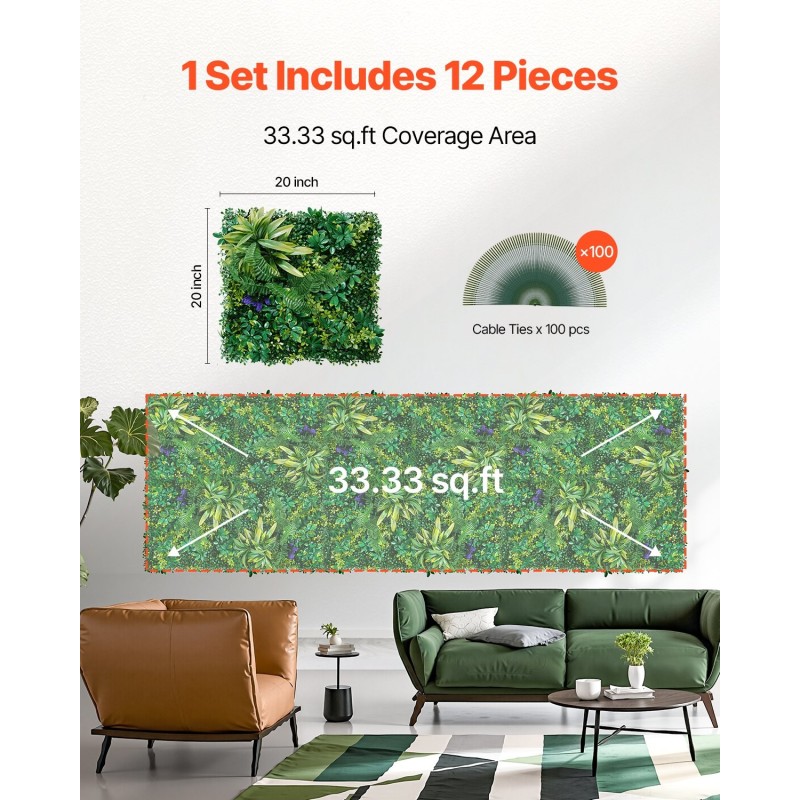 Keinotekoiset PE nurmipaneelit 12 kpl 500×500×50 mm sisä- ja ulkokäyttöön