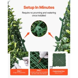 Keinotekoinen nurmiseinäpaneeli PE 3000 x 1000 mm vihreä sisä- ja ulkokäyttöön