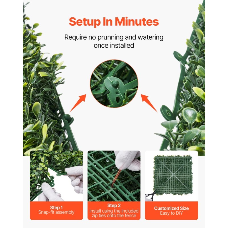 Keinotekoinen nurmiseinäpaneeli PE 3000 x 1000 mm vihreä sisä- ja ulkokäyttöön