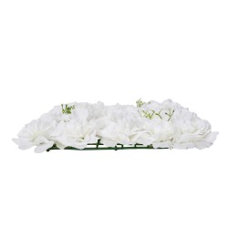 3D-kukkaseinäpaneelit polyeteeni 38 x 38 cm 24 kpl valkoinen häät ja juhlat