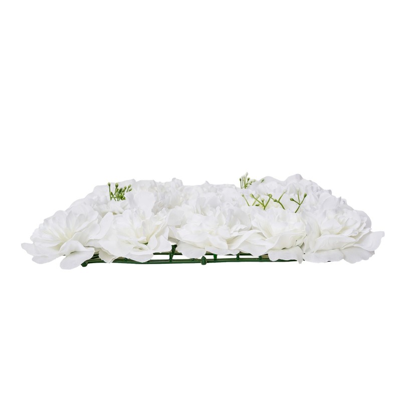 3D-kukkaseinäpaneelit polyeteeni 38 x 38 cm 24 kpl valkoinen häät ja juhlat