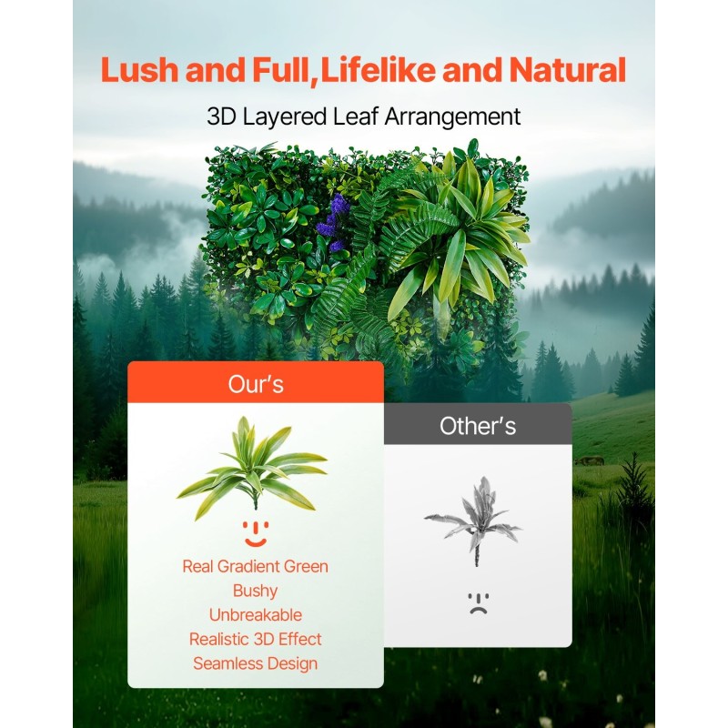 Tekoheinäseinäpaneelit 3D-lehdistö PE-muovia 500x500x50 mm 8 kpl yksityisyyssuojaksi