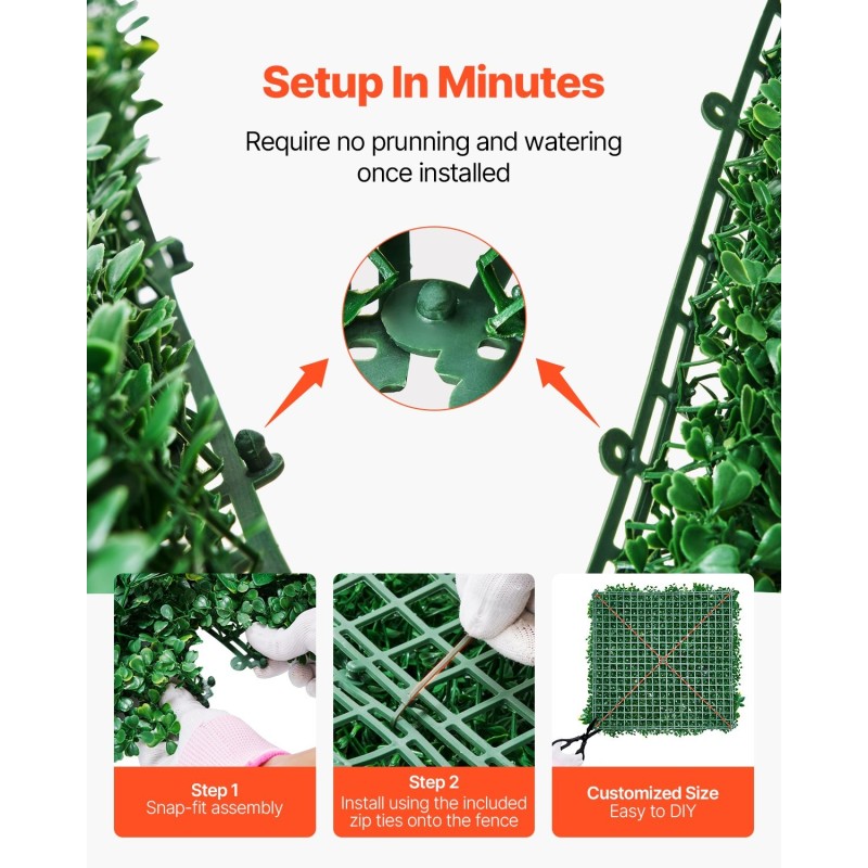 Tekoheinäseinäpaneelit 3D-lehdistö PE-muovia 500x500x50 mm 8 kpl yksityisyyssuojaksi