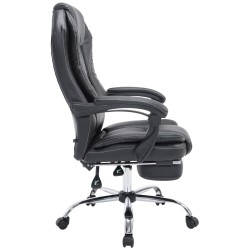 Klassinen toimistotuoli säädettävällä jalkatuella ja keinonahkapäällisellä