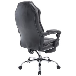 Klassinen toimistotuoli säädettävällä jalkatuella ja keinonahkapäällisellä