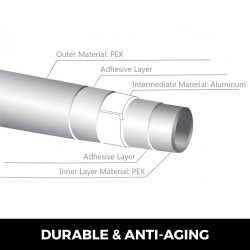 PEX-AL-PEX-putki 12 mm 300 m valkoinen hapenesto sisäalumiinikerros lattialämmitykseen