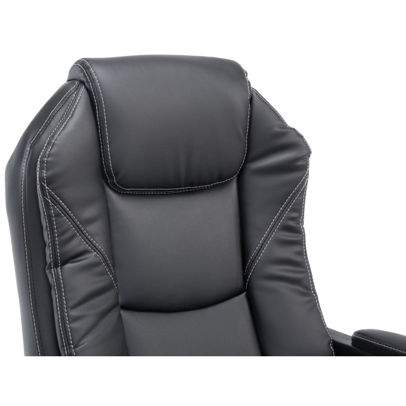 Klassinen toimistotuoli säädettävällä jalkatuella ja keinonahkapäällisellä