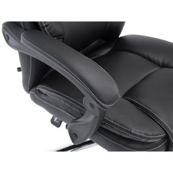 Klassinen toimistotuoli säädettävällä jalkatuella ja keinonahkapäällisellä