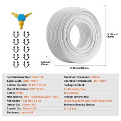 Alumiini-muovikomposiittiputki PEX-AL-PEX 16 mm 2 mm 100 m lattialämmitykseen