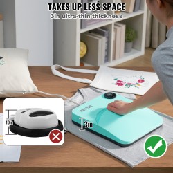 Lämpöprässi tekstiileille 30x25 cm PTFE-pinnoitettu kannettava T-paidoille