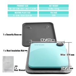 Kompakti PTFE-pinnoitettu lämpöprässi 22,8×22,8 cm T-paitoille ja tekstiileille