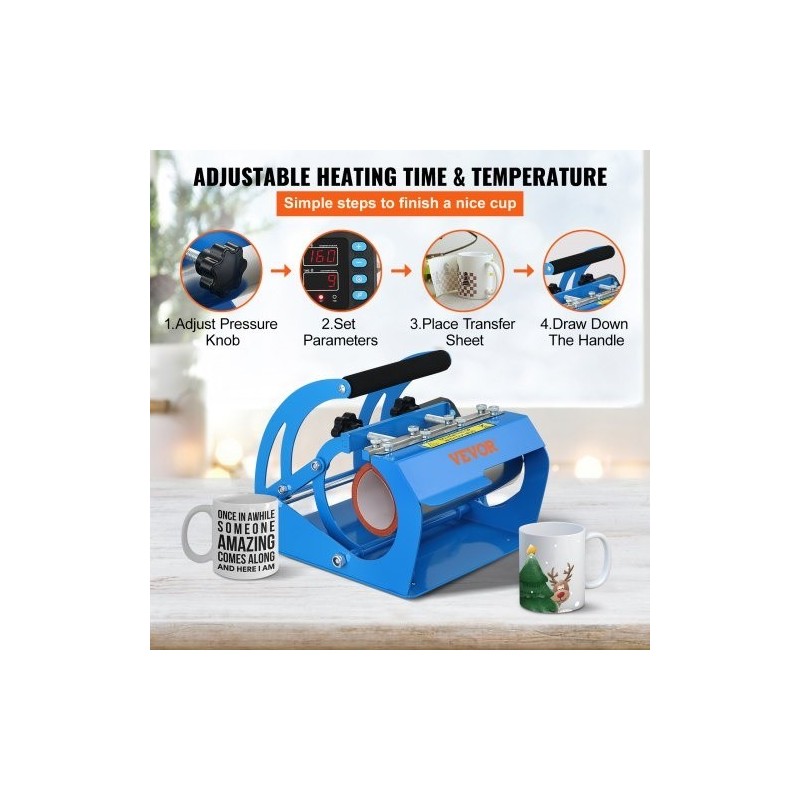 Mukiprässi kahdella alustalla 11,5 cm ja 22 cm sylinterimukeille LCD-paneeli silikageelimatto