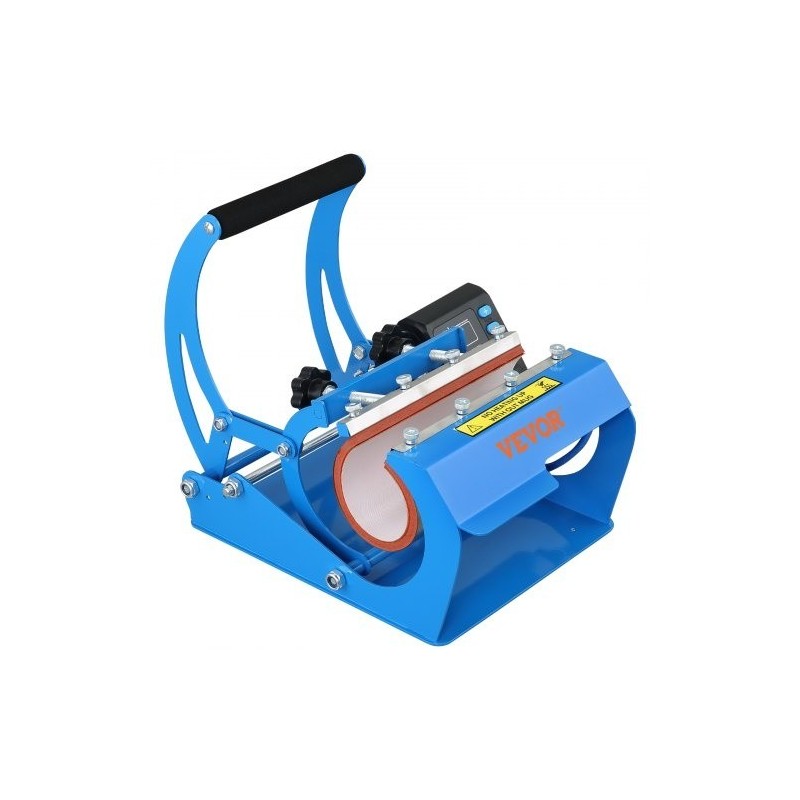 Mukiprässi kahdella alustalla 11,5 cm ja 22 cm sylinterimukeille LCD-paneeli silikageelimatto