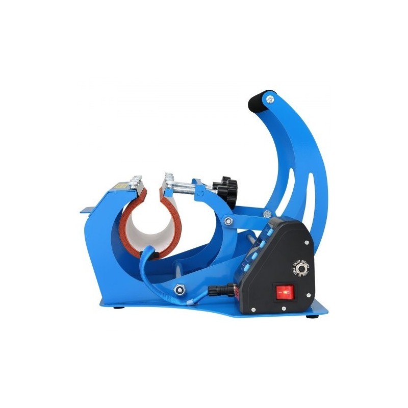 Mukiprässi kahdella alustalla 11,5 cm ja 22 cm sylinterimukeille LCD-paneeli silikageelimatto