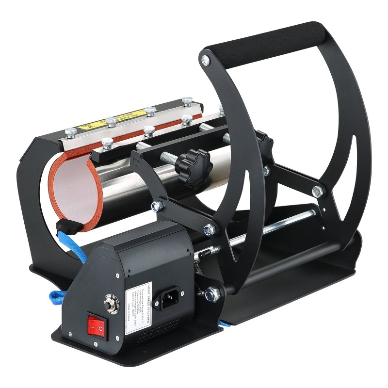 Mukiprässi teräsrungolla silikageelimatolla 11,5 cm ja 22 cm puristimilla värillisellä näyttöpaneelilla