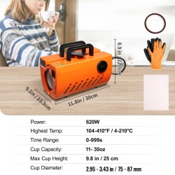 Kuppiprässi 11–30 unssin kapasiteetti 30 unssin lämmityselementillä sopii keramiikkaan ja ruostumattomalle teräkselle