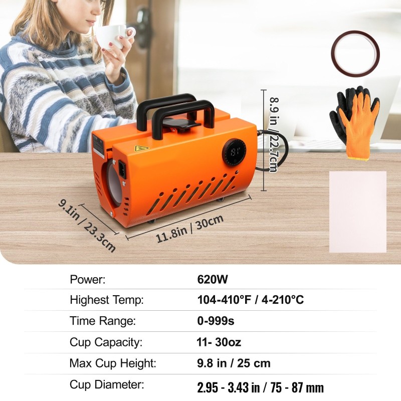 Kuppiprässi 11–30 unssin kapasiteetti 30 unssin lämmityselementillä sopii keramiikkaan ja ruostumattomalle teräkselle