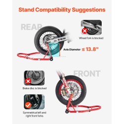 Moottoripyörän etu- ja takatelineyhdistelmä 850 paunan kantavuus sinkkiseospinnoitetut haarukat