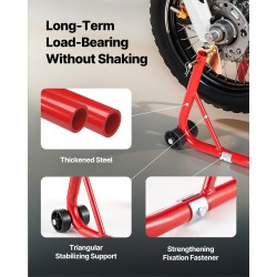 Moottoripyörän etu- ja takatelineyhdistelmä 850 paunan kantavuus sinkkiseospinnoitetut haarukat