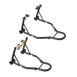 Moottoripyörän etu- ja takateline teräsrunkoinen 3-pisteisellä jalustalla useimmille urheilumoottoripyörille