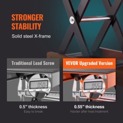 Moottoripyörän saksinostin teräsrunko 500 kilogramman kantavuus leveä liukumaton yläpöytä