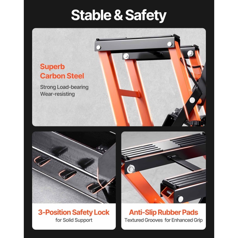 Hydraulinen moottoripyöränostin 0,7 tonnia 120–385 millimetriä nostokorkeus 360 asteen pyörillä
