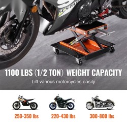 Saksinostin moottoripyörille ja mönkijöille 499,5 kg leveä liukumaton taso käsikäyttöinen kampi