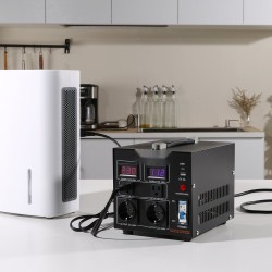 Jännitemuunnin 2000VA kaksisuuntainen 110V ja 220V 6 lähtöä metallikotelo